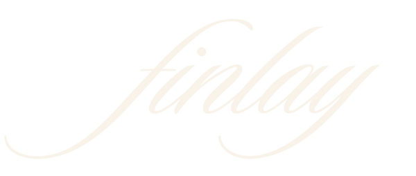 Elegant cursive text logo on a white background